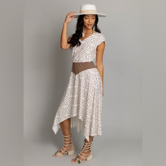 Joyfolie Dresses & Skirts - FENLY DRESS IN CREAM BOHO GEO